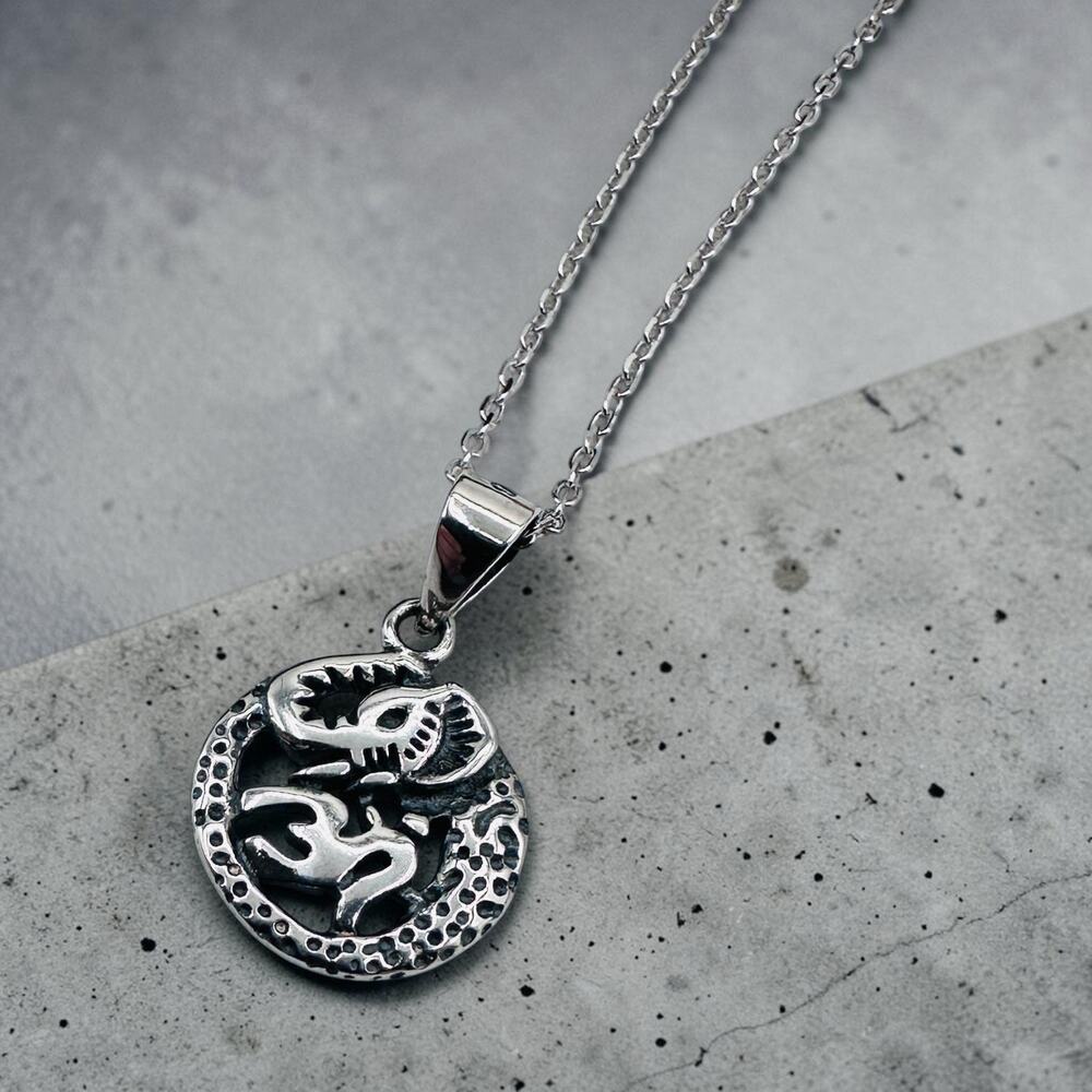 Sterling Silver Om Elephant Necklace